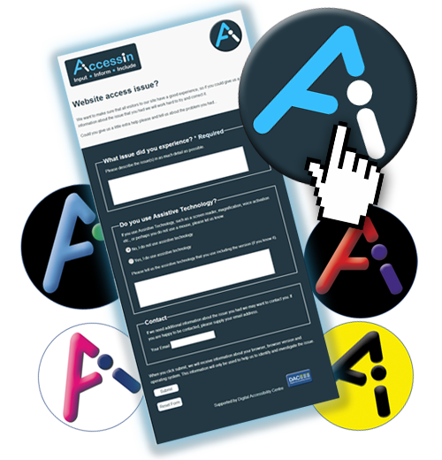 DAC accessin input form and logos.
